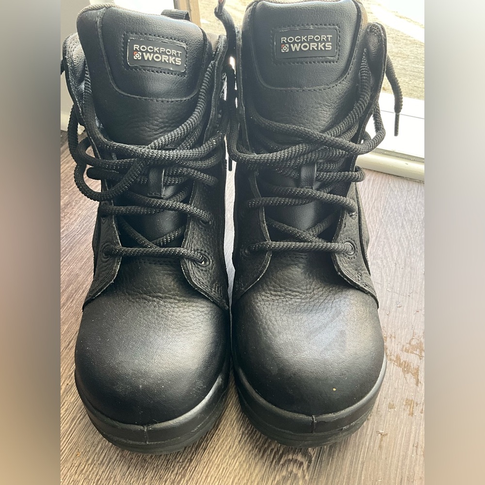 Men Black Steel Toe Boots